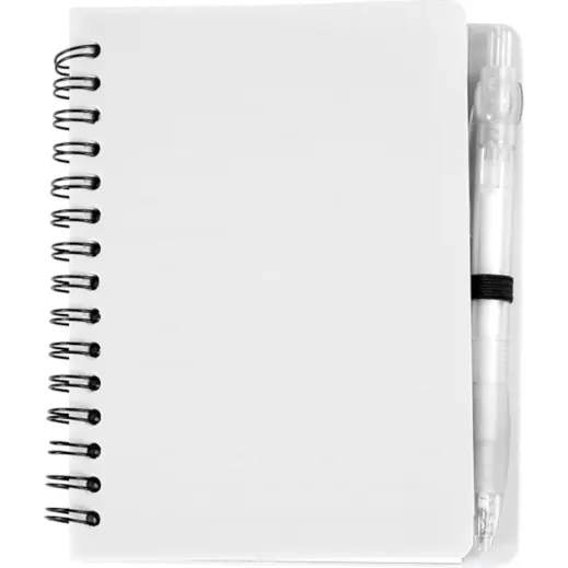 Mini Spiral Notebook with Pen White